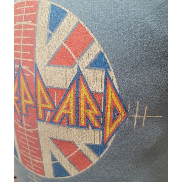 Def Leppard Tour 2014 Blue Graphic Tee XL - 100% Cotton Crewneck Band Shirt - Picture 7 of 16